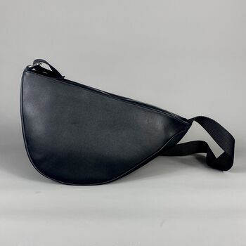 Black Leather Crossbody Sling Bag, 7 of 12