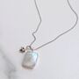 The Duo Moonstone Necklace, Silver, thumbnail 4 of 10
