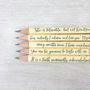 Pride And Prejudice Jane Austen Pencil Set, thumbnail 4 of 10