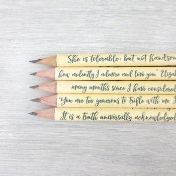 Pride And Prejudice Jane Austen Pencil Set, 4 of 10