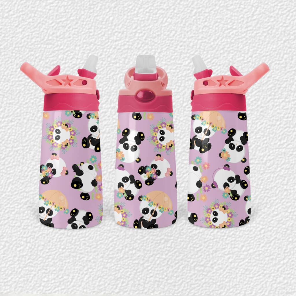 Spring Panda Kids Personalised Water Bottle, 1 of 4