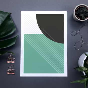 Green And Grey Minimal Abstract Print, 3 of 7