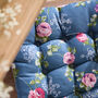 Set Of Two Briarfield Navy Floral Seat Pads With Ties, thumbnail 4 of 6