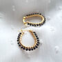Black Spinel And Gold Wire Wrapped Hoop Earrings, thumbnail 3 of 6