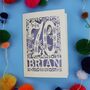Personalised 70th Birthday Card Papercut Woodland Design, thumbnail 6 of 10