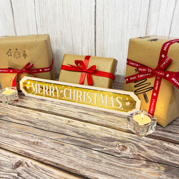 Gold Mirror Acrylic Merry Christmas Sign Small, 4 of 5
