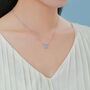 Sterling Silver Simulated Moonstone Butterfly Necklace, thumbnail 3 of 12