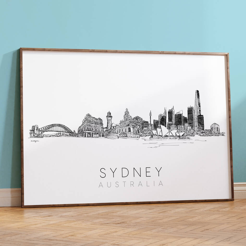 Sydney Australia Skyline Cityscape Art Print, 1 of 7