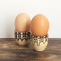 Stoneware Egg Cups Set In Sand Colour, thumbnail 4 of 6