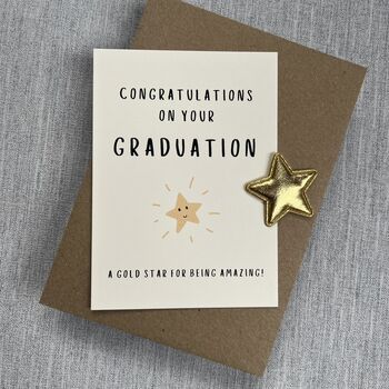 Personalised Well Done Graduation Gold Star Postcard, 2 of 3