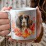Personalised Dog Mug English Springer Spaniel In An Autumn Wreath, thumbnail 1 of 2