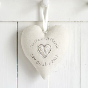 Personalised Wedding Anniversary Hanging Heart Gift, 7 of 12