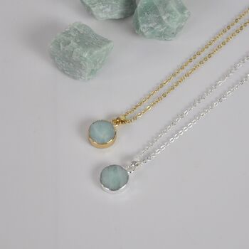 Amazonite Gemstone Pendant Necklace, 3 of 6