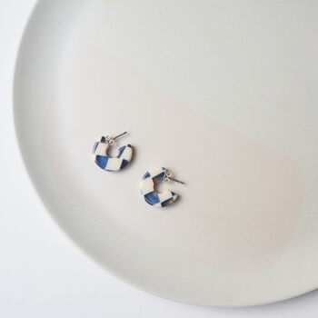 Checker Super Mini Hoop Earrings, 6 of 6