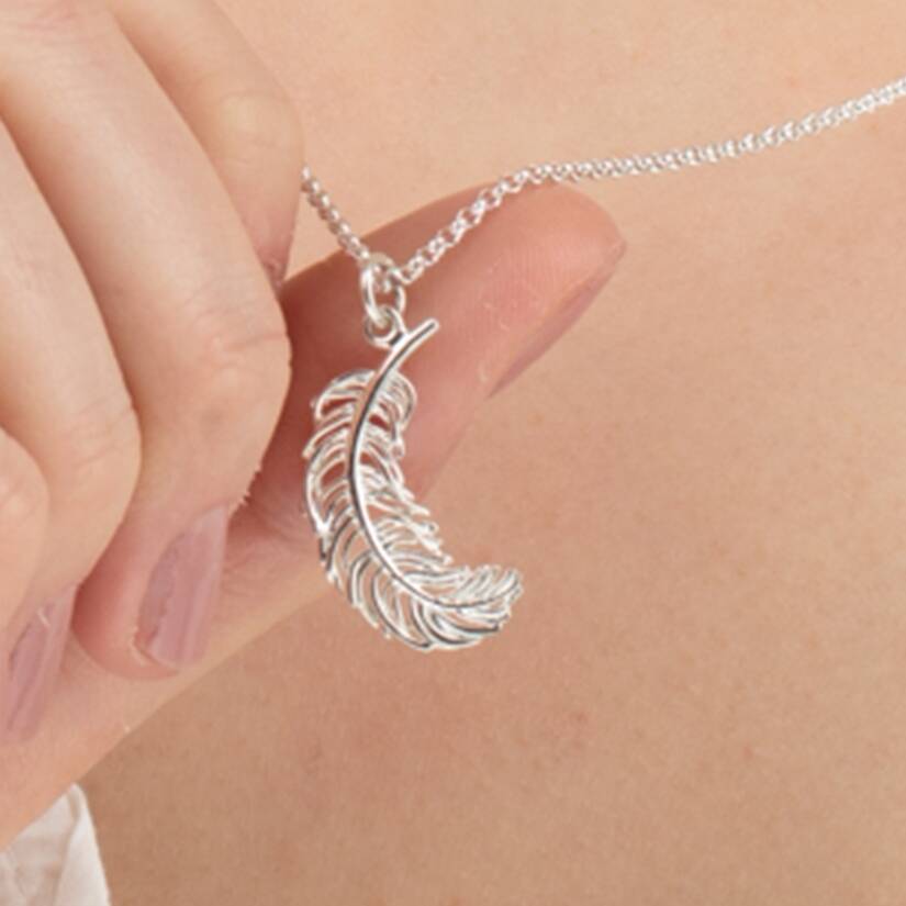 Large Feather Necklace With Personalised Message, 1 of 12