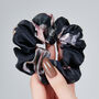 Silk Scrunchie Fleur Japonaise Midnight Blue, thumbnail 1 of 8