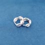 Silver Infinity 12mm Hoop Earrings, thumbnail 5 of 6