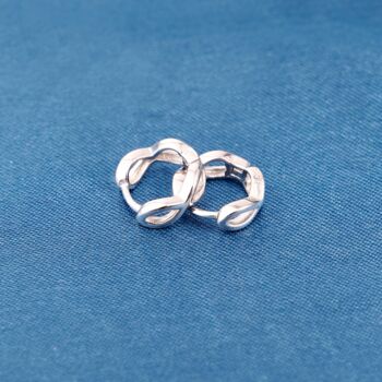 Silver Infinity 12mm Hoop Earrings, 5 of 6