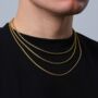 Mens Gold Plated Steel 2mm Rope Chain Necklace For Men, thumbnail 3 of 9