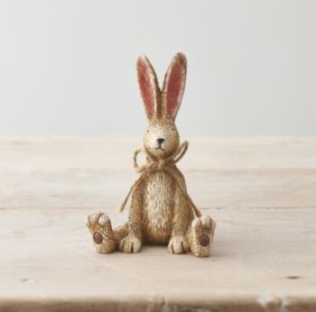 Little Rabbit Sitting Ornament With Twine Bow, 4 of 4