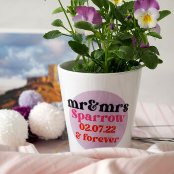 'Wedding Date And Forever' Personalised Plant Pot, 2 of 5
