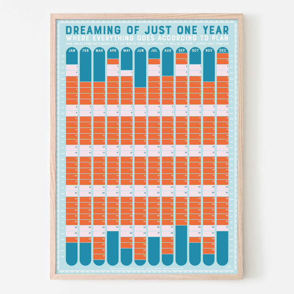 Just One Year 2022 Wall Planner
