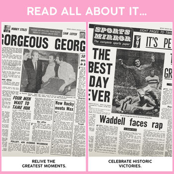 George Best Personalised UK Sports Gift Newspaper Book, 3 of 4