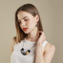Black Marble And Brass Geometric Necklace, thumbnail 3 of 8