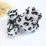 Grey Leopard Print Organic Cotton Baby Bootie, thumbnail 1 of 6
