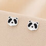 Sterling Silver Panda Stud Earrings, thumbnail 1 of 4