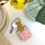 Personalised Pink Mirror Keyring And Uplifting Note, thumbnail 1 of 6