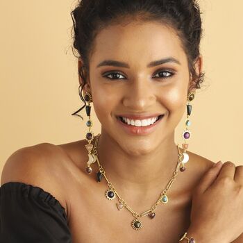 Stellar Elegance Seven Healing Stones Drop Earrings, 4 of 5