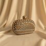 Gold Embroidered Oval Clutch Bag, thumbnail 1 of 9