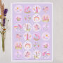 Unicorn Stickers, Children's 24 Sticker Sheet With Princess Fairytale Design, thumbnail 2 of 2