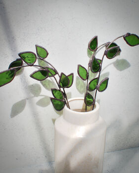 Olive Green Foliage Stained Glass Faux Flowers, 4 of 5