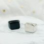 Flat 15mm Wide Square Punk Signet Male Unisex Ring, thumbnail 2 of 2