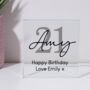 Personalised Birthday Name Glass Square Block, thumbnail 3 of 8