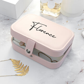 Personalised Blush Pink Jewellery Case, 6 of 6