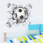 3D Effect Football Removable Wall Sticker, Two Sizes, thumbnail 3 of 10