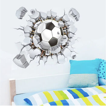 3D Effect Football Removable Wall Sticker, Two Sizes, 3 of 10