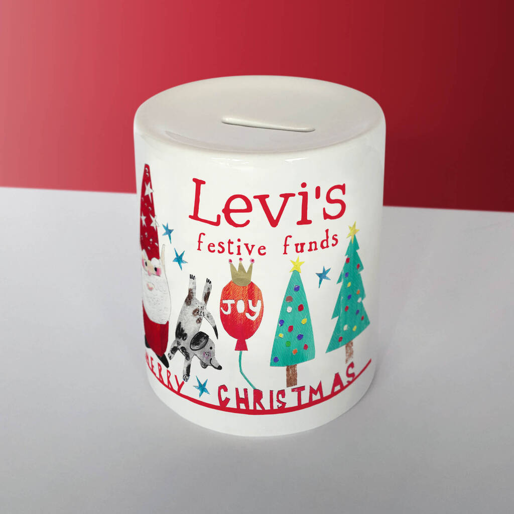Personalised Christmas Money Box, 1 of 2