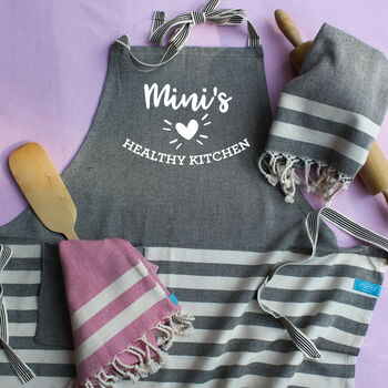 Personalised Cotton Apron And Tea Towel, Birthday Gift, 3 of 12