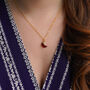 Garnet Crystal Moon Necklace, January Birthstone Jewellery, thumbnail 3 of 12