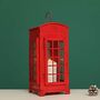 Red Telephone Booth Candle Lantern, thumbnail 1 of 5