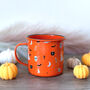 Orange And Black Spooky Halloween Mug Gifts, thumbnail 1 of 10
