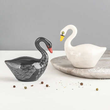 Handmade Ceramic Swan Salt And Pepper Shakers, 3 of 3
