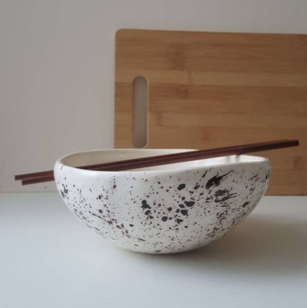 Large Handmade Ramen Bowl With Chopsticks By Eniko Kovacs Design