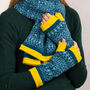 Knitted Fair Isle Wrist Warmers With Thumbs Brights, thumbnail 2 of 8