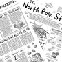 North Pole Star Elf Newspaper Christmas Gift Wrapping Paper, thumbnail 4 of 7