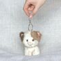 Adorable Plush Animal Keyring – Cat And Dog Bag Charms, thumbnail 3 of 9